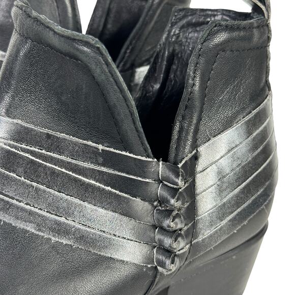 Diba Skyler Boots Women's SZ 8 Low Ankle Bootie Western Knotted Black Biker - Picture 6 of 11